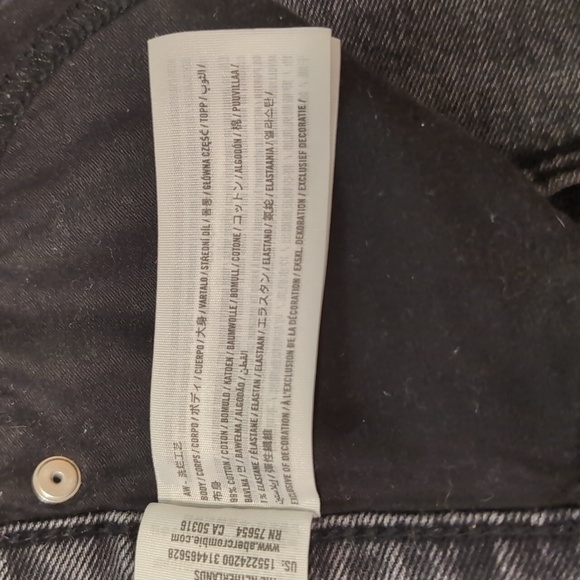 Abercrombie & Fitch The 90's Skinny High Rise Jeans Black - Size 26/2 - Picture 5 of 5
